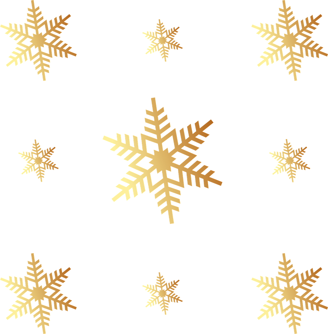 a pattern of gold snowflakes on a white background, a picture, by Taiyō Matsumoto, minimalism, seasons!! : 🌸 ☀ 🍂 ❄, gold plated, very cute