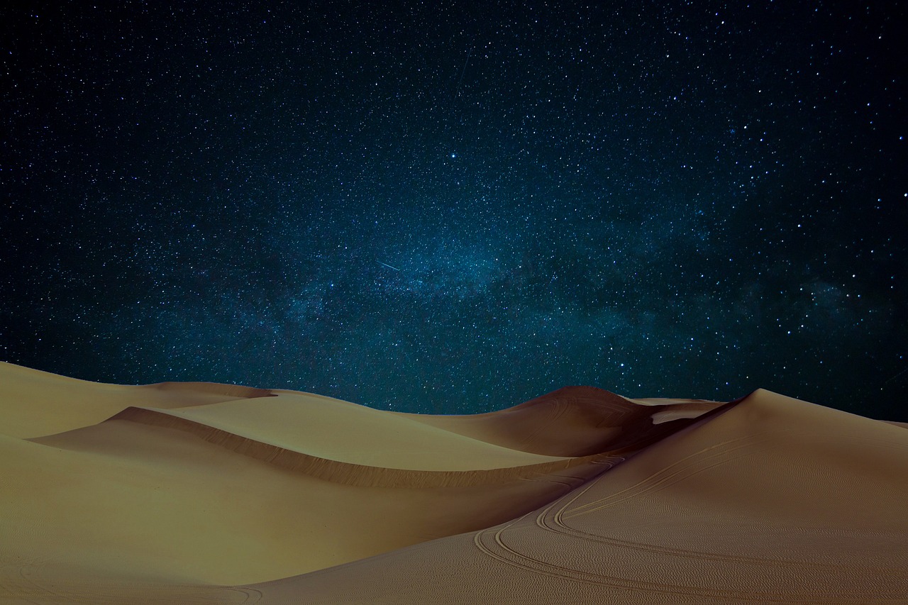 a night sky filled with lots of stars, by Amir Zand, shutterstock, somewhere in sands of the desert, amoled wallpaper, minimalistic composition, the milk way up above
