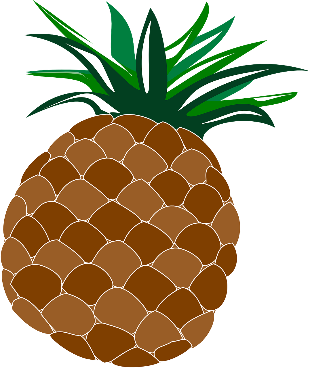 a close up of a pineapple on a black background, a digital rendering, inspired by Masamitsu Ōta, pixabay, sōsaku hanga, !!! very coherent!!! vector art, brown, on a white background, multicolored vector art