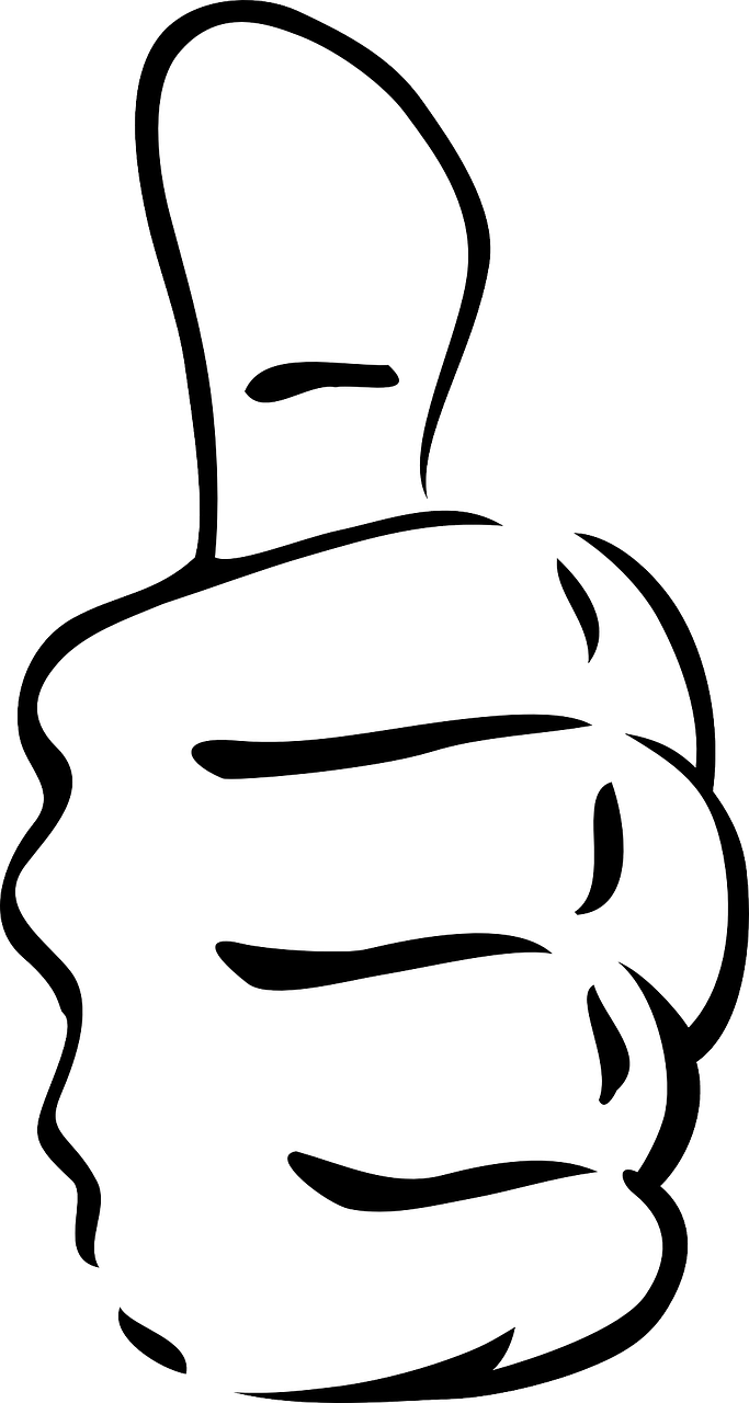 a thumbs up icon on a black background, vector art, by Andrei Kolkoutine, deviantart, graffiti, top half of body, black and white manga panel, :3, big chin