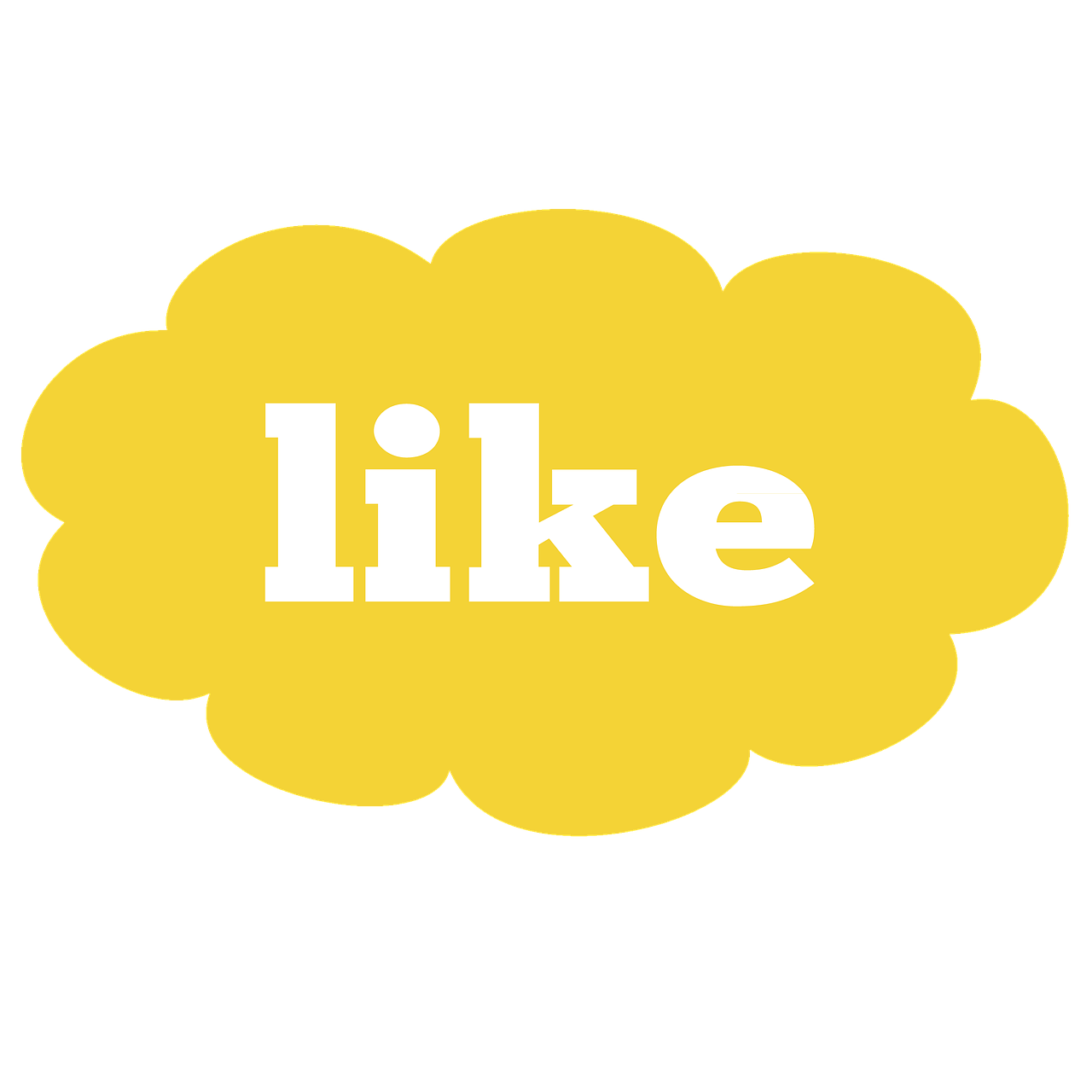 a yellow cloud with the word like on it, flickr, avatar image, use of negative space allowed, ikea, top of pinterest