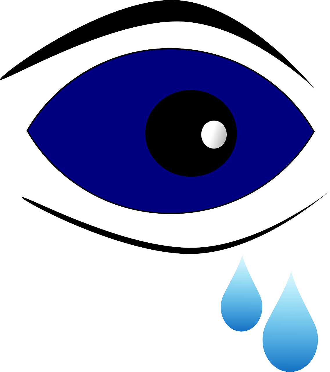 a blue eye with a tear coming out of it, inspired by Eizō Katō, hurufiyya, weeping tears of black oil, svg illustration, monsoon, with a black background