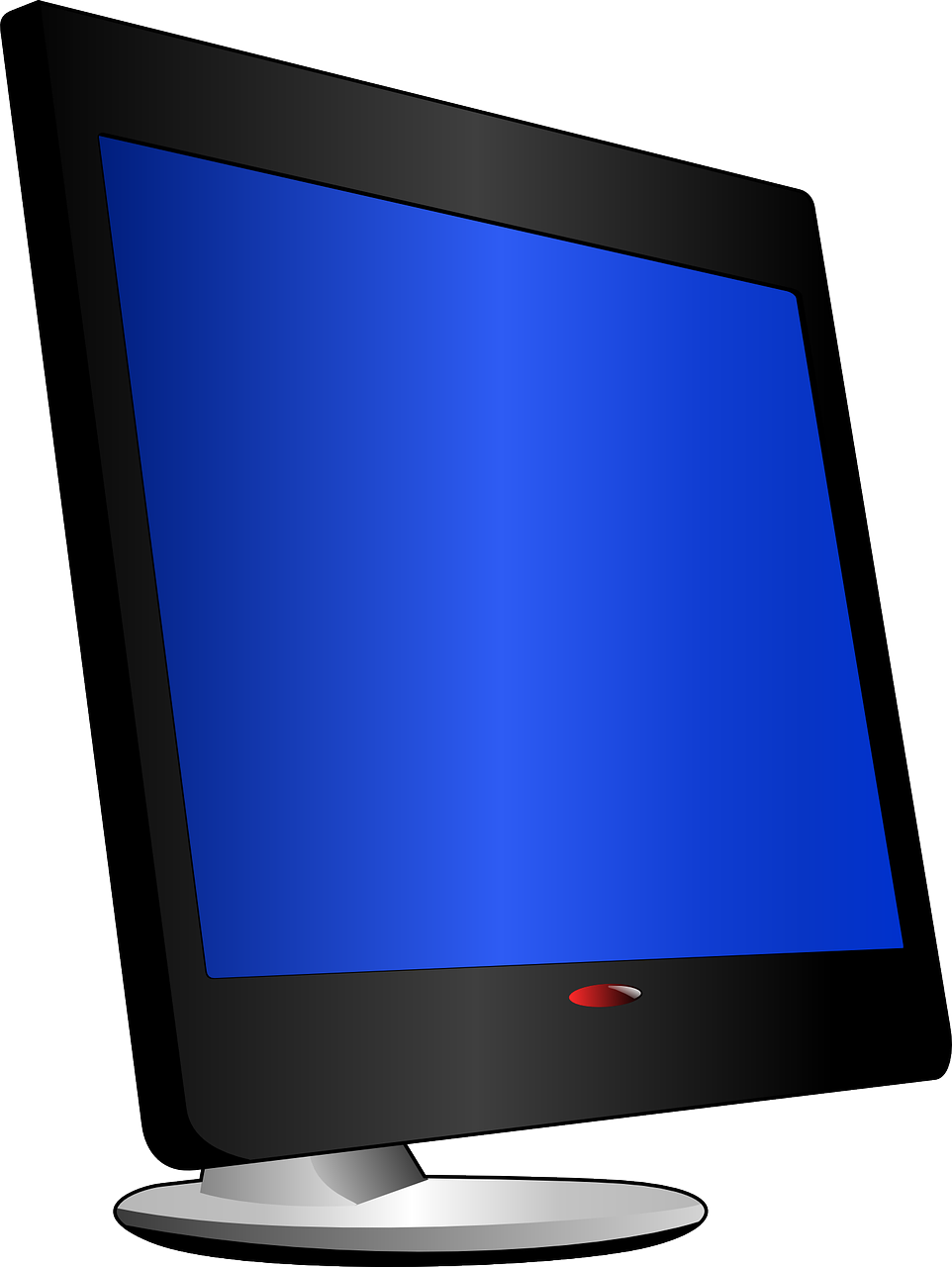 a computer monitor with a blue screen, by Andrei Kolkoutine, computer art, no gradients, took on ipad, black color, sunny