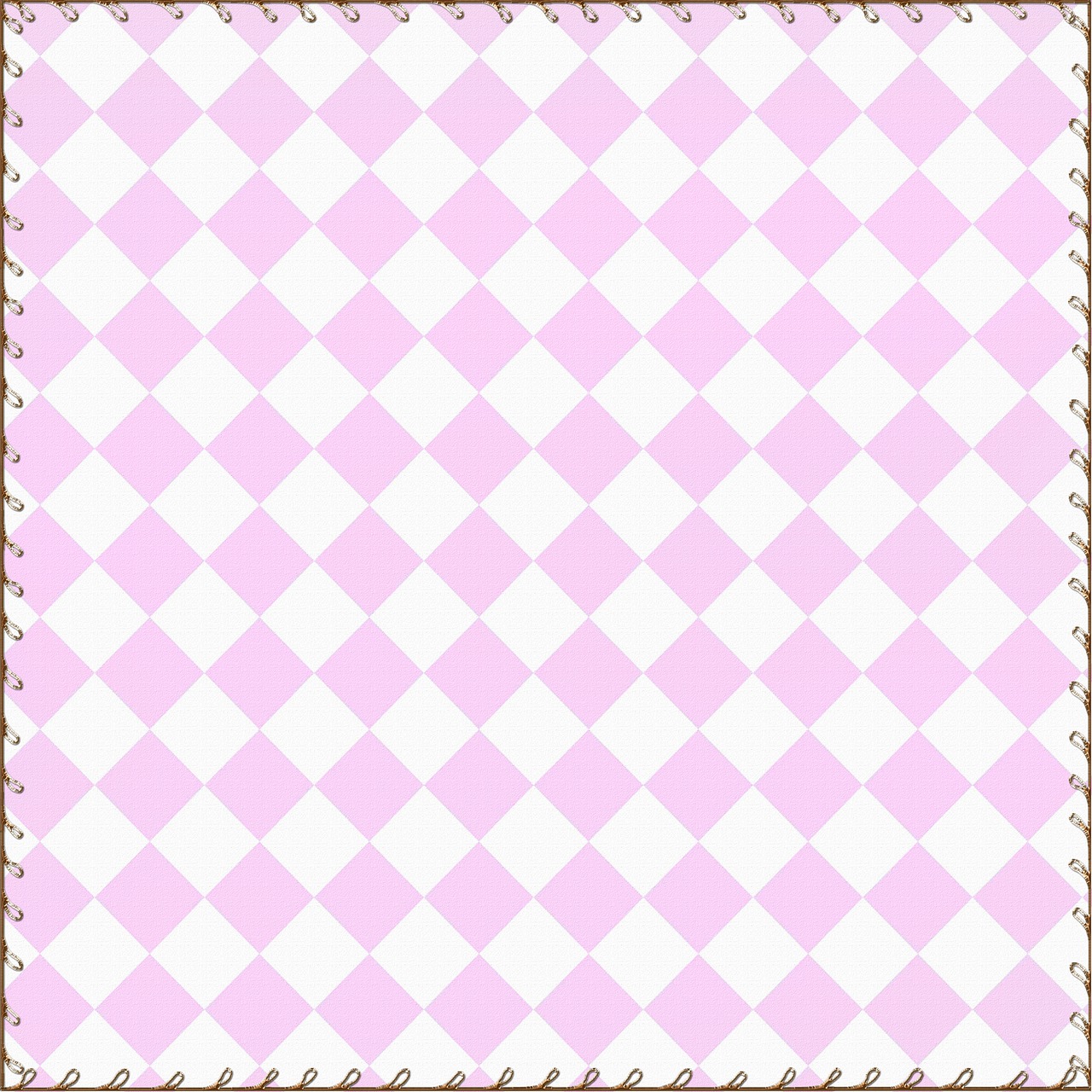 a picture of a pink and white checkered background, inspired by Katsushika Ōi, dribble, rasquache, ornate border frame, chocolate, child, iron frame