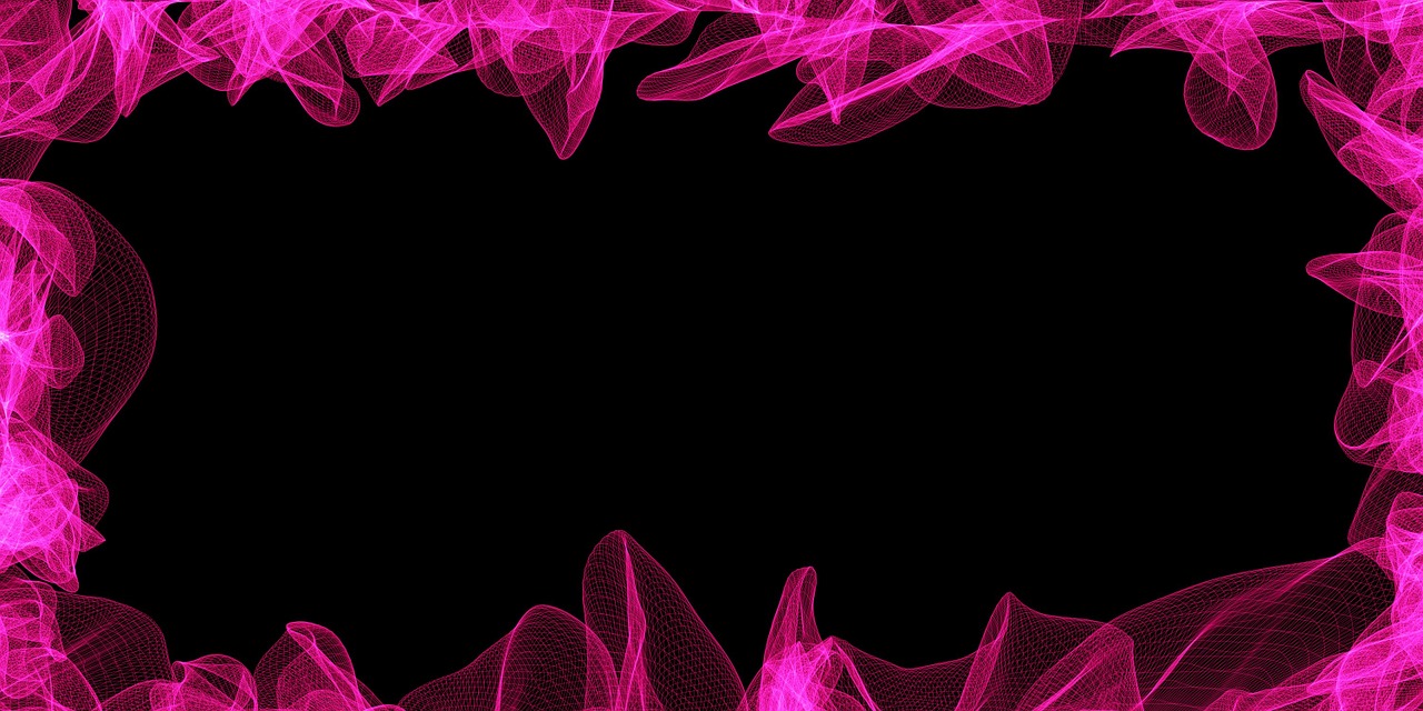 a close up of a pink frame on a black background, digital art, energy waves, wireframe, background is white, mobile wallpaper