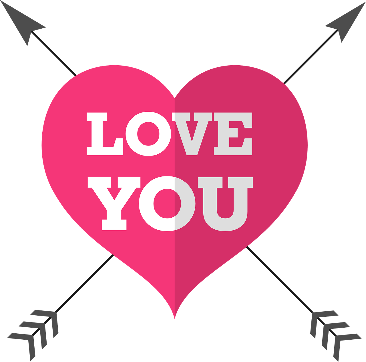 a pink heart with the words love you on it, vector art, by Gwen Barnard, pixabay, thick squares and large arrows, on a flat color black background, avatar image, closeup - view