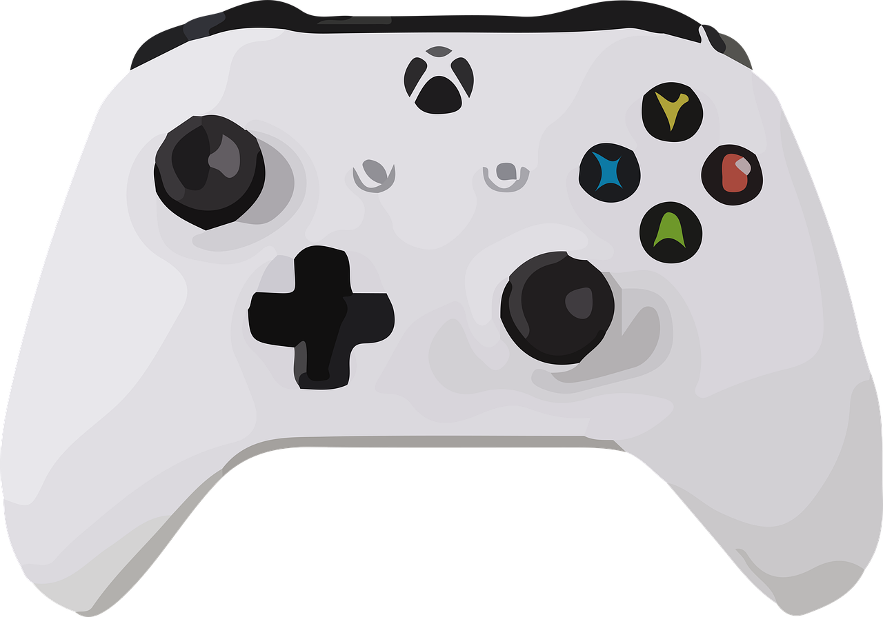 a close up of a video game controller, a digital painting, pixabay, minimalism, ceo of microsoft gaming ( xbox ), detailed white, video game avatar, full - view