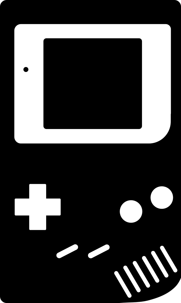 a black and white picture of a video game console, vector art, inspired by Josetsu, deviantart, phone wallpaper, tileable, nintendo ds video game, icon