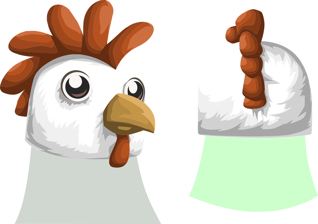 a couple of chickens standing next to each other, inspired by Luigi Kasimir, polycount, frosting on head and shoulders, vectorized, [ closeup ]!!, green mane