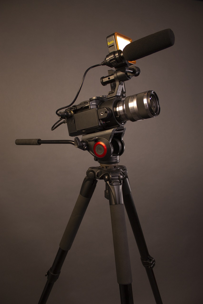 a video camera sitting on top of a tripod, hurufiyya, 4k studio photo, sony fx 6, very detailed and high quality, vhs recording