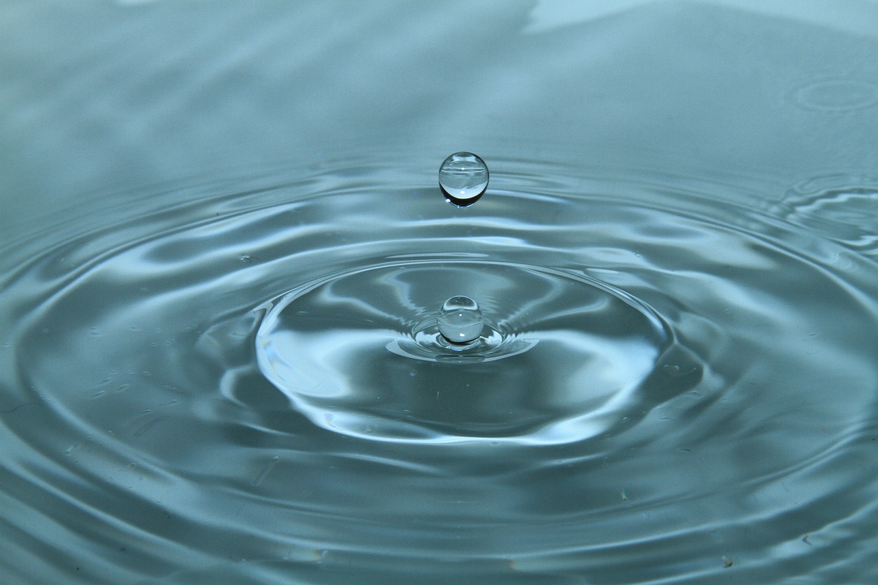 a drop of water falling into a pool of water, by Jan Rustem, flickr, renaissance, realistic water, ripple, wetcore, upward shot