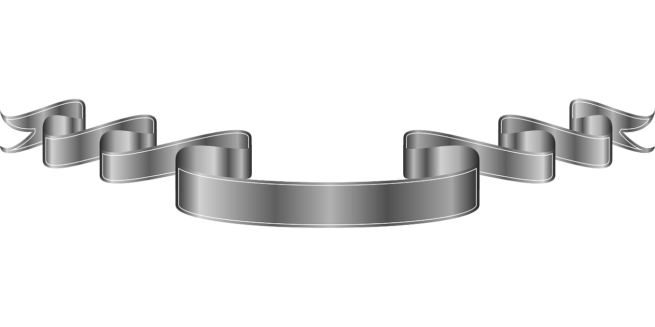 a silver ribbon on a white background, a digital rendering, inspired by Otakar Sedloň, pixabay, metal handles, thick black lineart, orthographic front view, dof:-1
