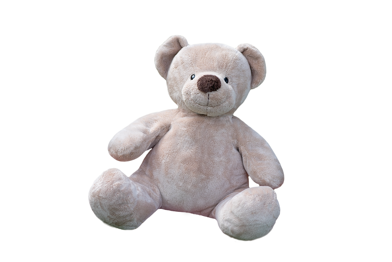 a close up of a teddy bear on a white background, a picture, hurufiyya, enormous in size, official product photo, full subject shown in photo, ashy