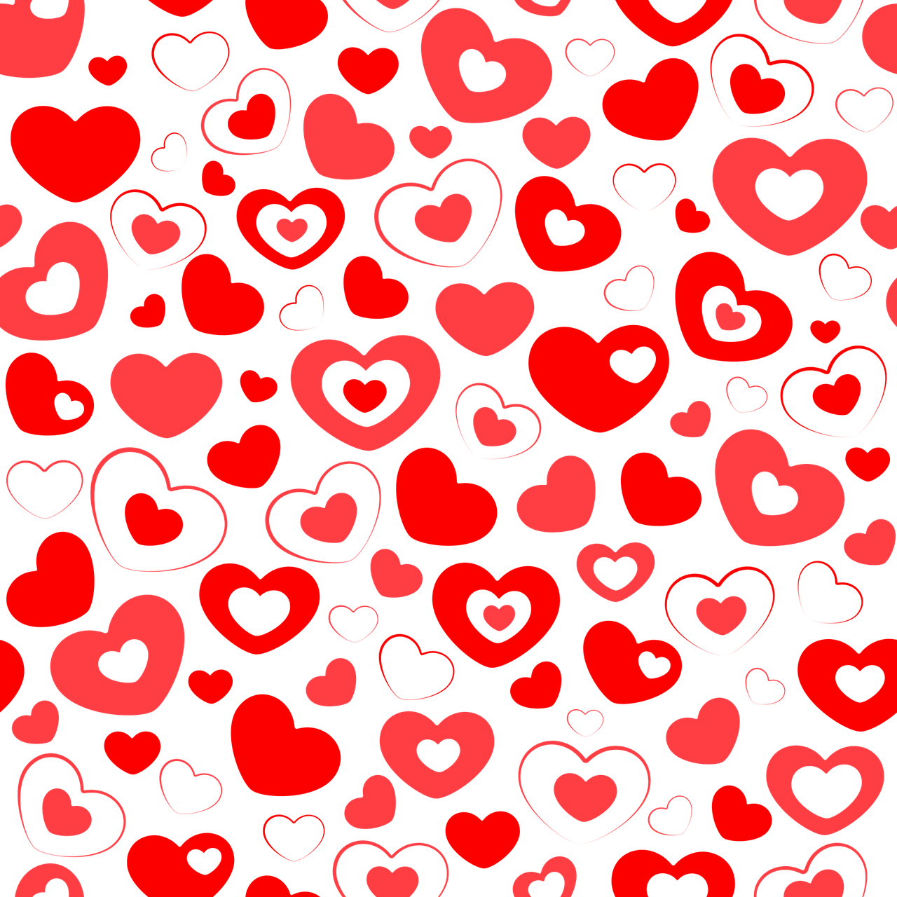 a lot of red and black hearts on a black background, vector art, tumblr, high-res, vector, tileable, hd vector art