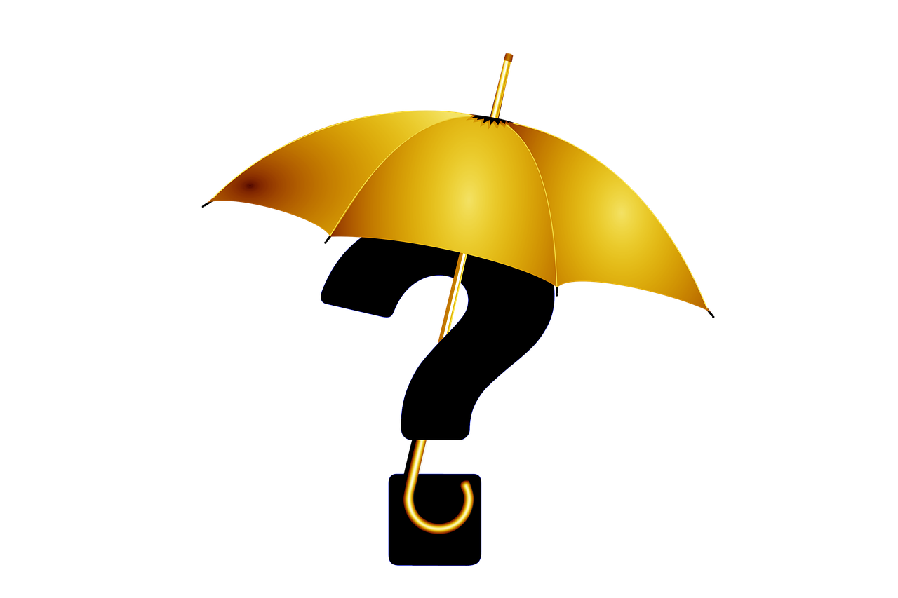 a yellow umbrella with a question mark on it, a digital rendering, gold and black blu, on a black background, !!!!!!!!!!!!!!!!!!!!!!!!!, colored illustration
