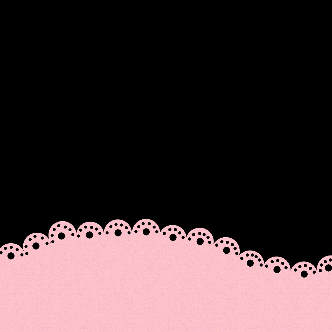 a pink doily border on a black background, a digital rendering, inspired by Kanō Takanobu, deviantart, mount fuji background, bumps, romantic simple path traced, background is space