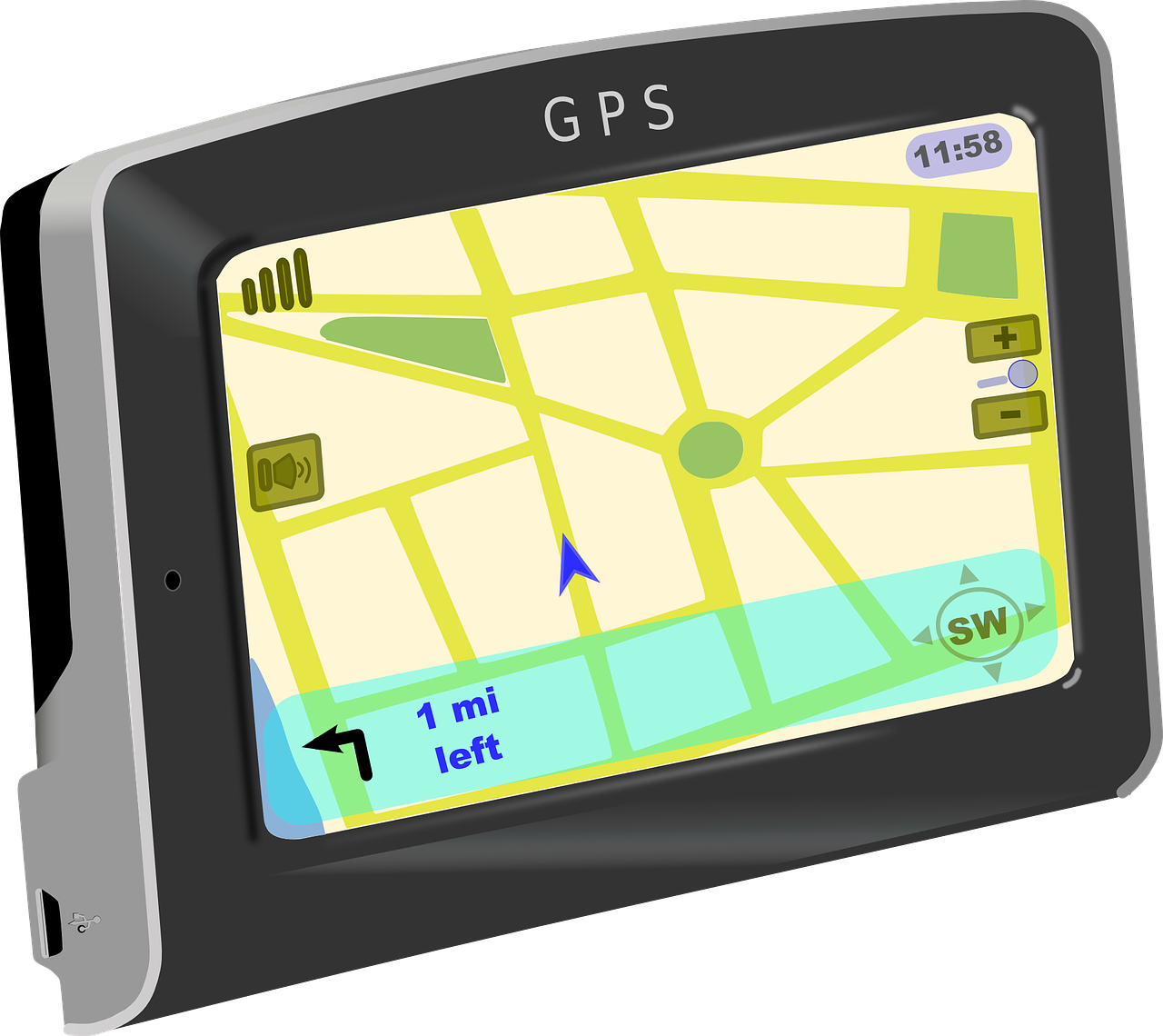 a close up of a gps device with a map on it, concept art, by Gawen Hamilton, pixabay, digital art, flat color, wikihow illustration, high definition screenshot