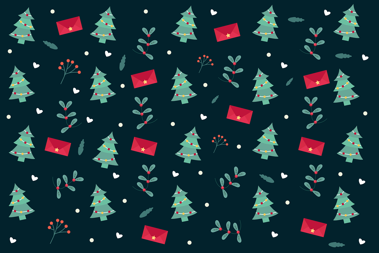 a bunch of christmas trees that are next to each other, a picture, inspired by Ernest William Christmas, shutterstock, folk art, dark flower pattern wallpaper, 4 k hd wallpaper illustration, 4k high res, red wallpaper background