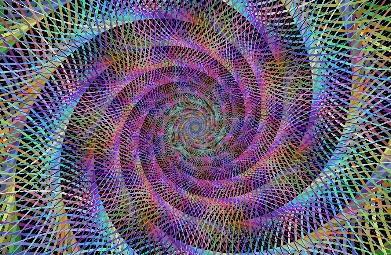 a computer generated image of a spiral, generative art, netting, happy trippy mood, digital art - w 700, chalk digital art