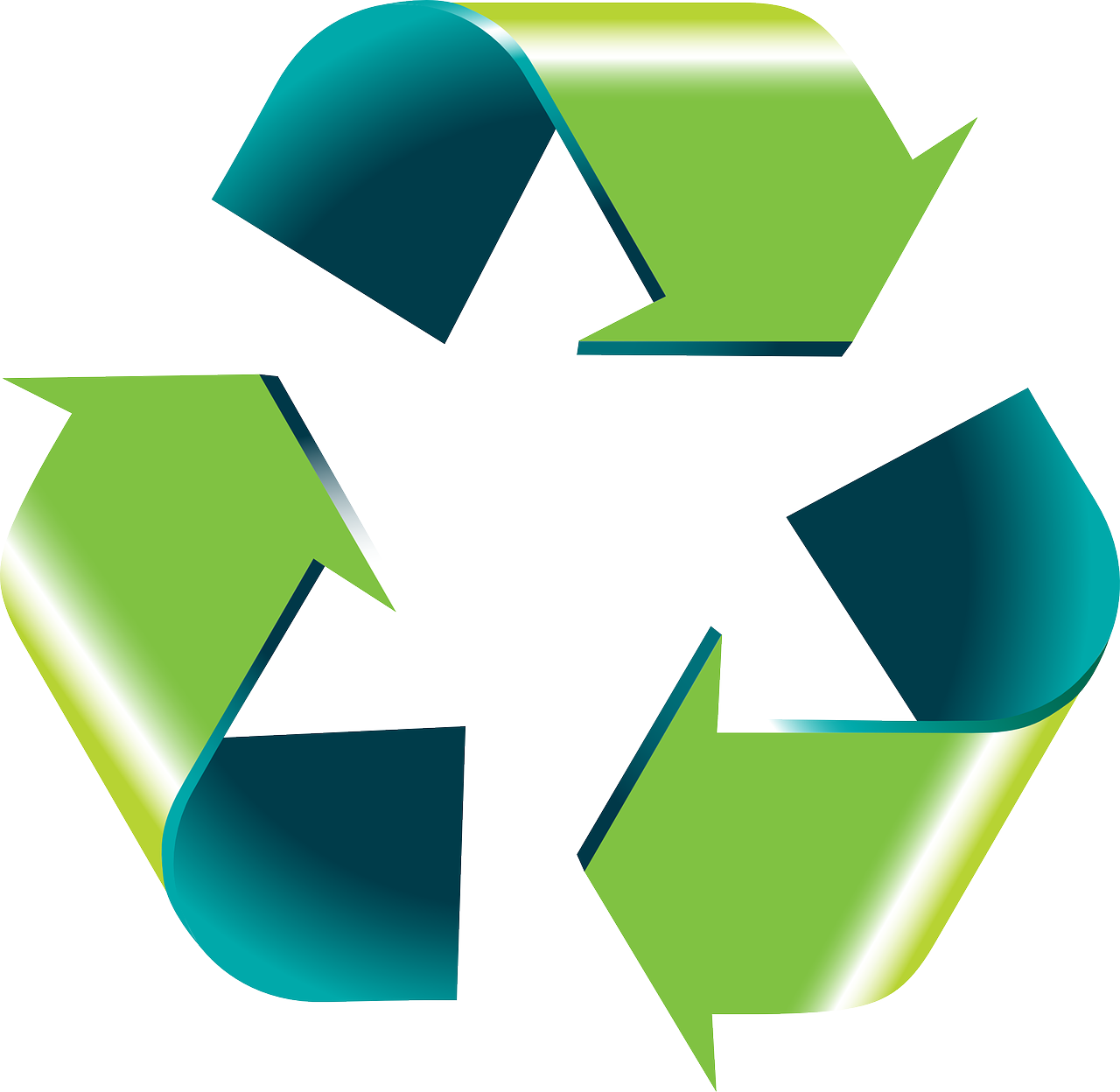 a green and blue recycle logo on a white background, a picture, ribbon, slick design, high res, clean vector art