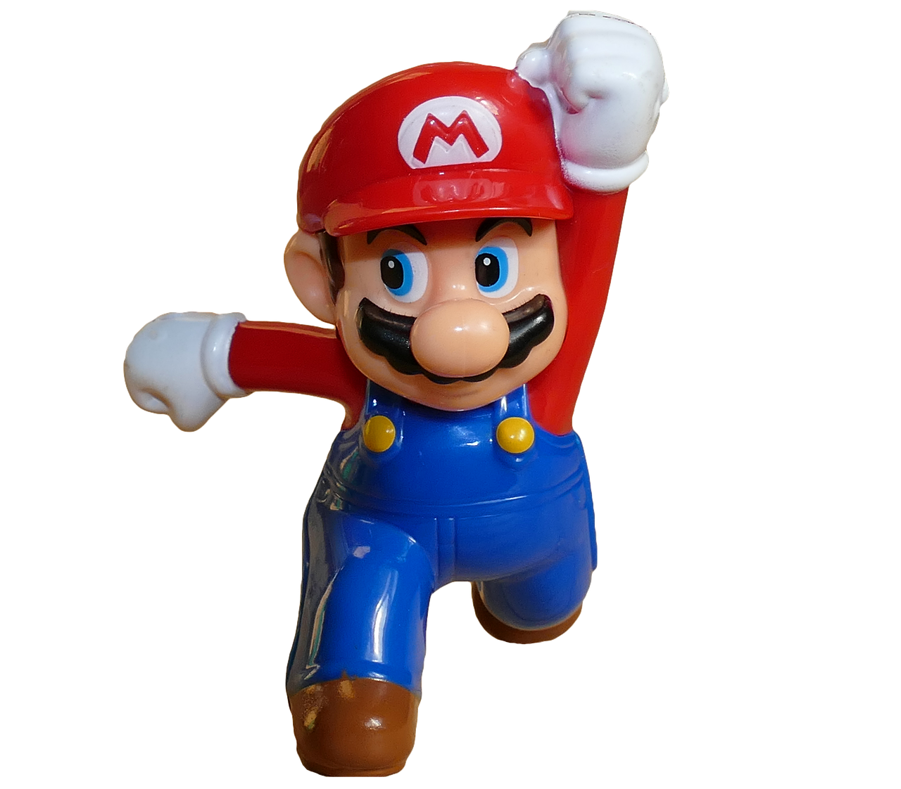 a close up of a figurine of a nintendo character, a raytraced image, inspired by Mario Comensoli, pexels, jumping for joy, inflatable, video game icon, actual photo