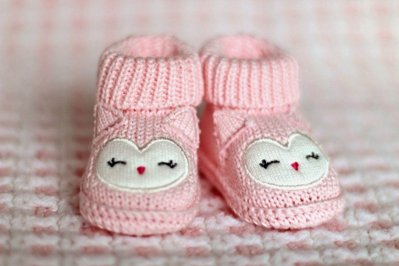 a close up of a pair of baby shoes, by Alexander Brook, pexels, pink iconic character, mittens, cute owl, third trimester