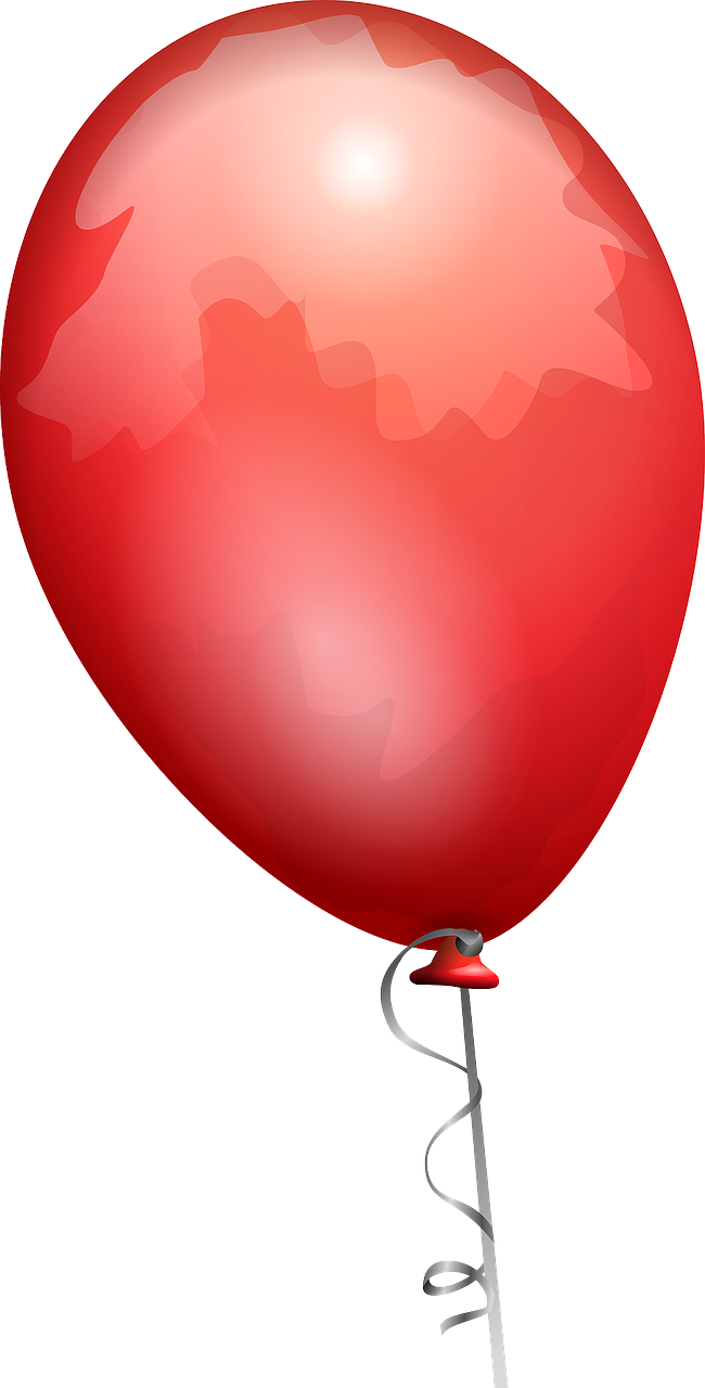 a red balloon with a string attached to it, a raytraced image, digital art, shiny!!, wip, (heart), free