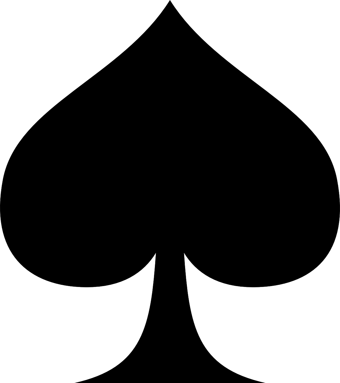 a black spade symbol on a white background, by Thomas Tudor, deck, no - text no - logo, high quality screenshot