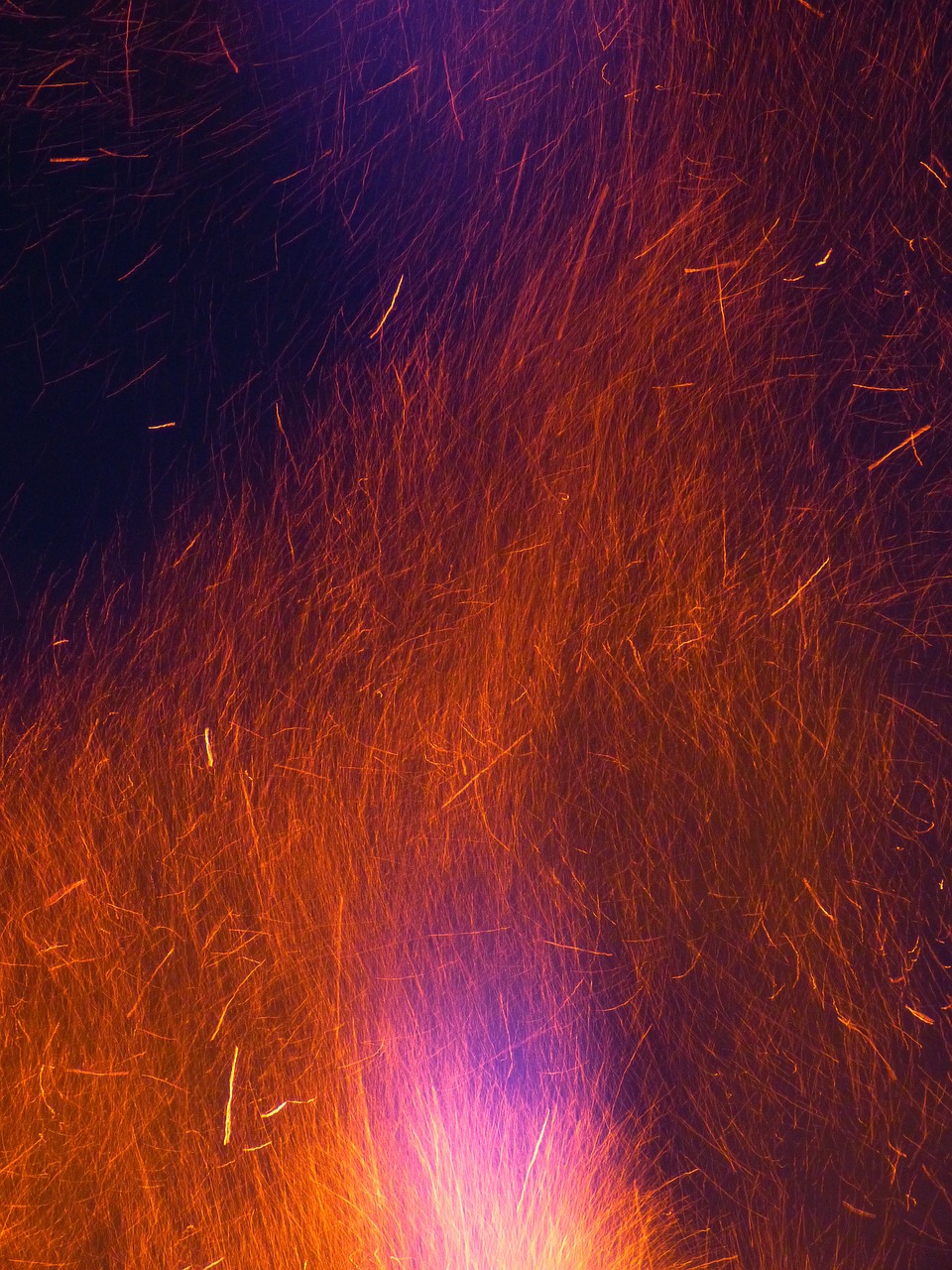 a fire hydrant in the middle of a field at night, by Erwin Bowien, flickr, lyrical abstraction, orange spike aura in motion, ultrafine detail ”, fiberoptic hair, extreme hyper detail