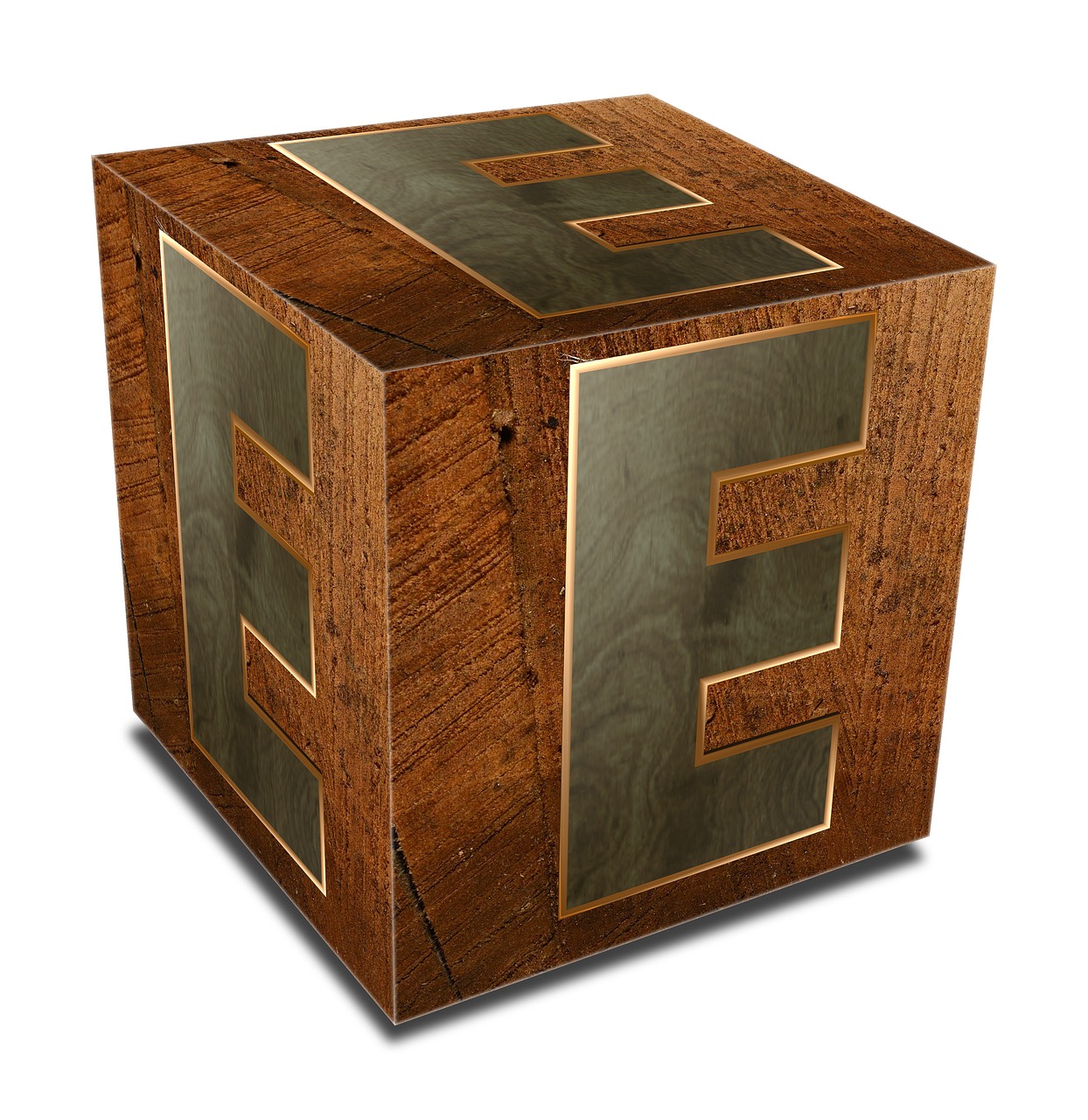 a close up of a wooden box on a white background, a computer rendering, by Edward Corbett, cubo-futurism, metal font, elite, emote, high detail product photo