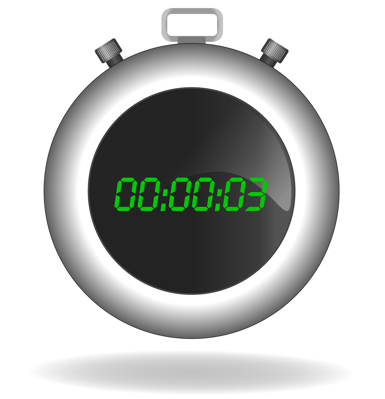 a close up of a stopwatch on a black background, a digital rendering, by Andrei Kolkoutine, vector illustration, late morning, led indicator, background is white