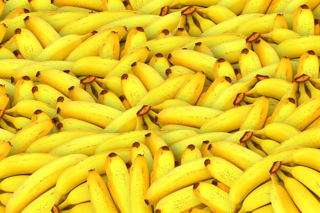 a bunch of bananas sitting on top of each other, a digital rendering, detailed zoom photo, 70s photo