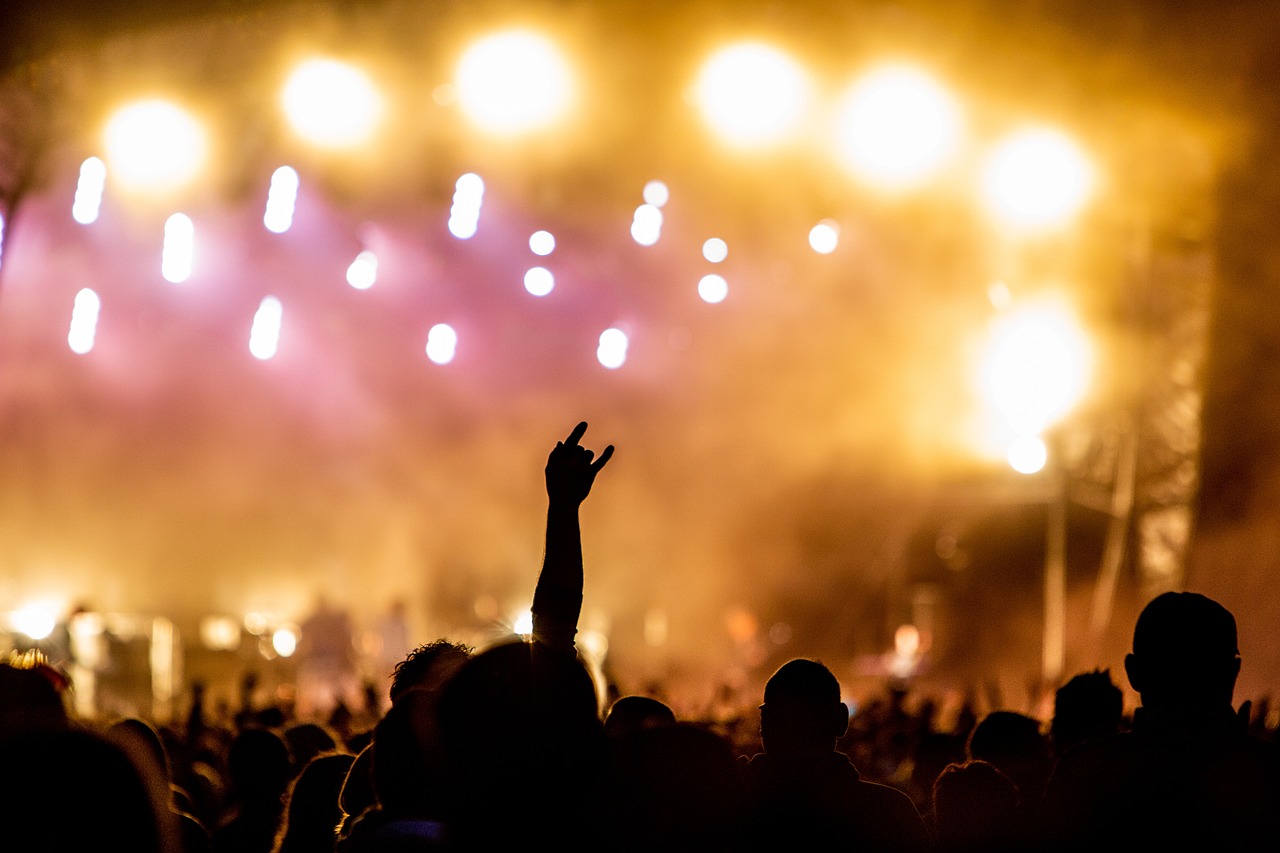 a crowd of people at a concert with their hands in the air, a picture, figuration libre, concept photo, media photo, prize winning photo, backlit glow