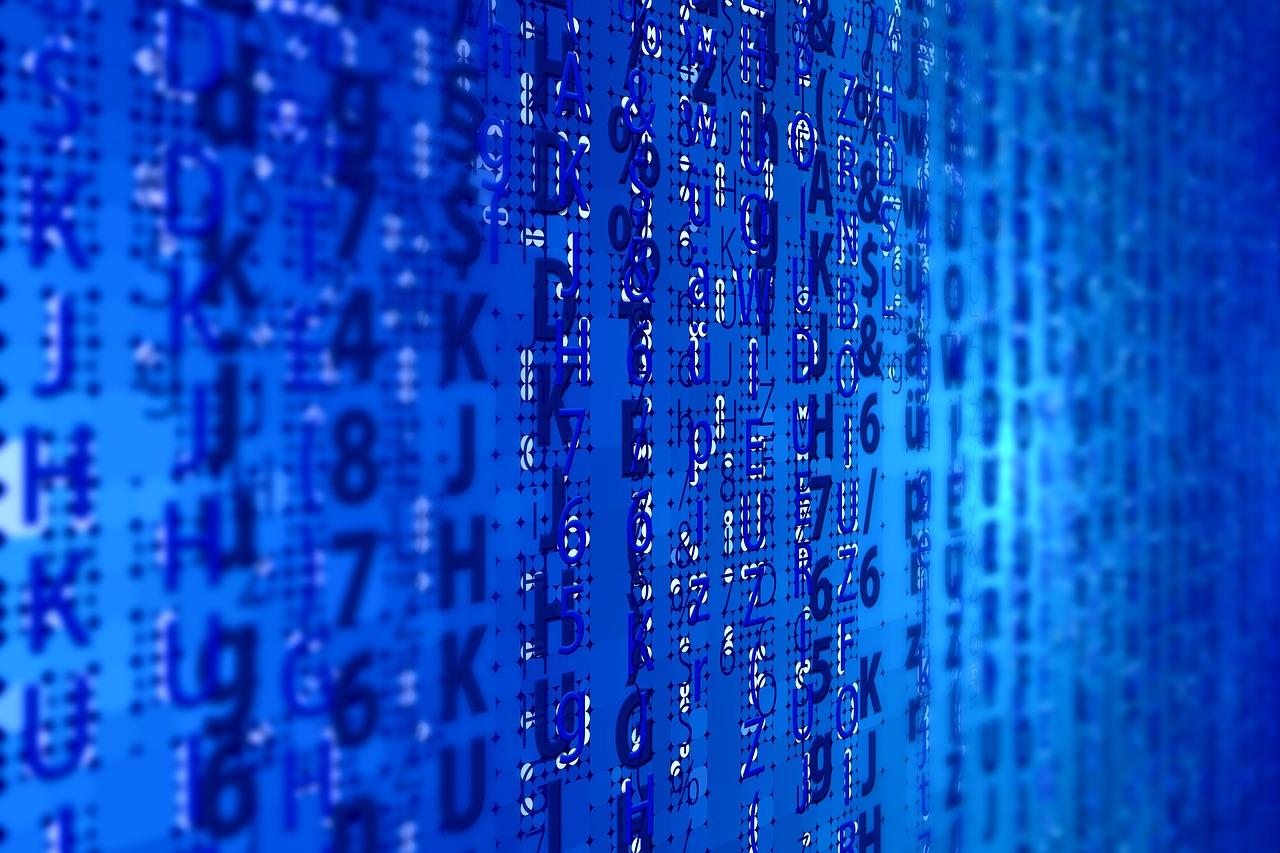 a close up of a computer screen with numbers on it, a digital rendering, ascii art, amazing blue background theme, 3 d cg, michael bair, scientific photo