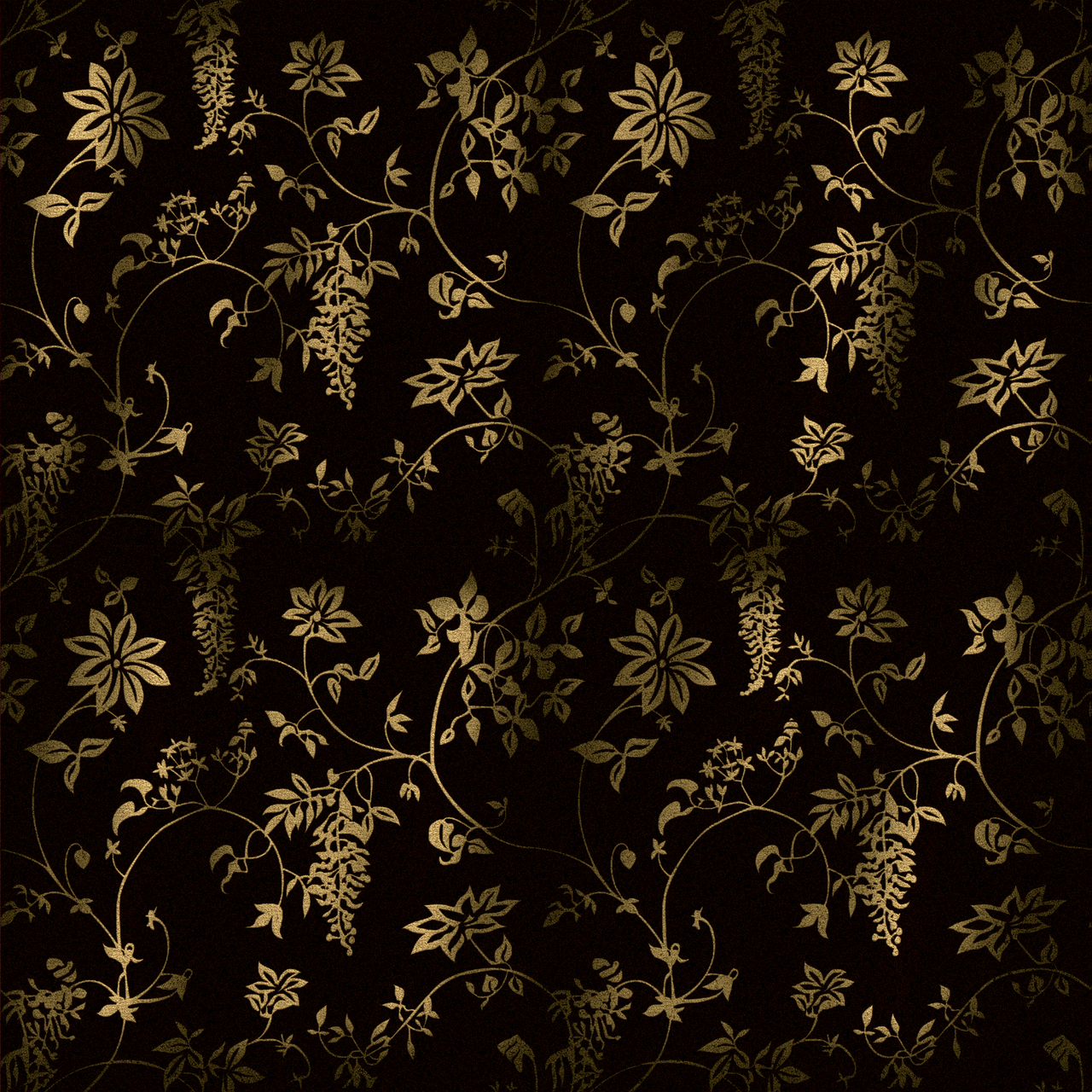 a pattern of vines and flowers on a black background, a digital rendering, art nouveau, traditional chinese textures, elegant gold skin, vienna, clematis design