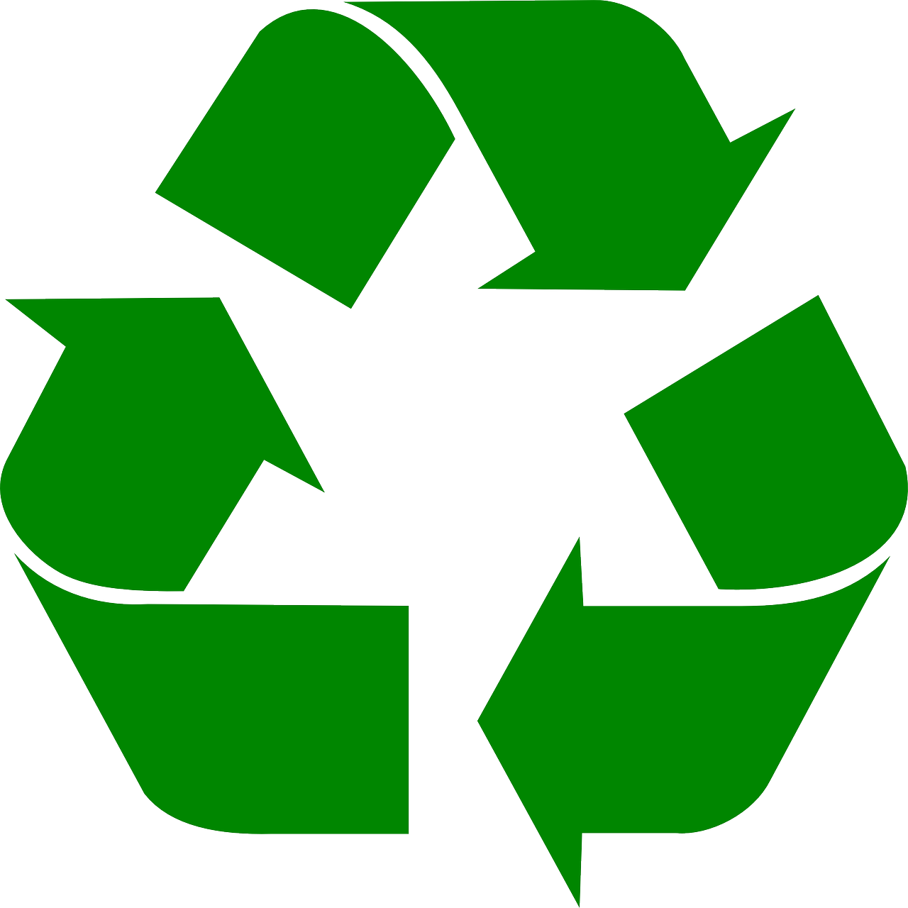 a green recycle logo on a white background, by Jan Zrzavý, pixabay, wikimedia commons, made in adobe illustrator, 2 0 1 0 photo, pentagon