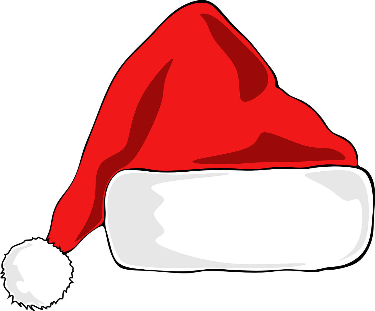 a red santa hat with a white pom pom, pixabay, digital art, with a black background, no gradients, 1285445247], red ascot and a field cap