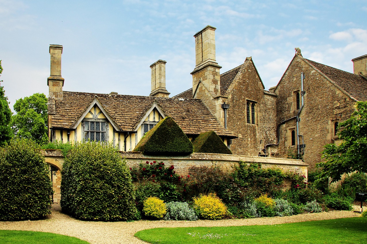 a house with a garden in front of it, by Raymond Coxon, shutterstock, renaissance, buttresses, madgwick, warmhole, breath taking