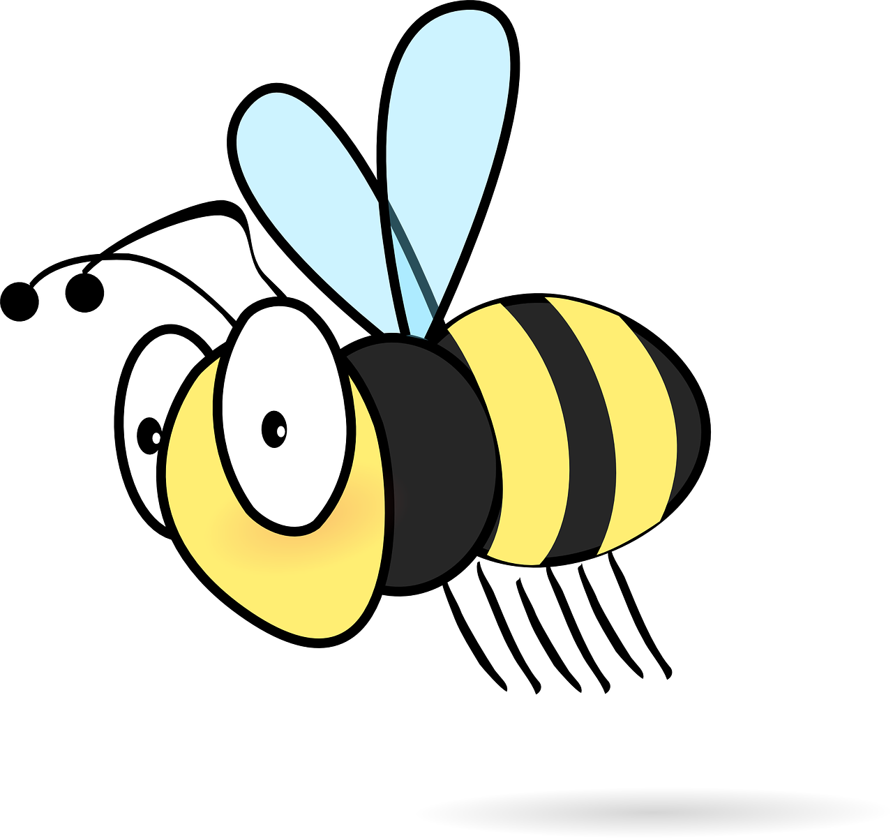 a close up of a bee on a black background, a screenshot, inspired by Aelbert Cuyp, cute cartoon character, !!! very coherent!!! vector art, screencapture, weird silly thing with big eyes