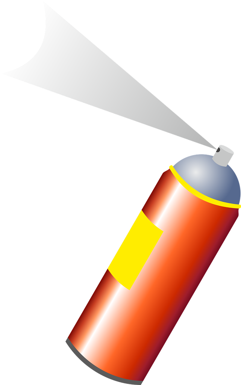 a spray can with a moon in the background, an airbrush painting, by Robert Beatty, pixabay, clipart icon, emergency countermeasures, facing left, cone