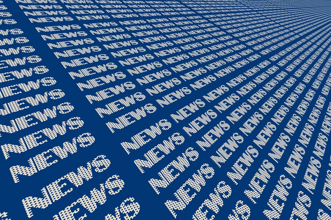 a number of different types of news on a blue background, pixabay, digital art, stock photo, very detailed picture, matrix text, currents