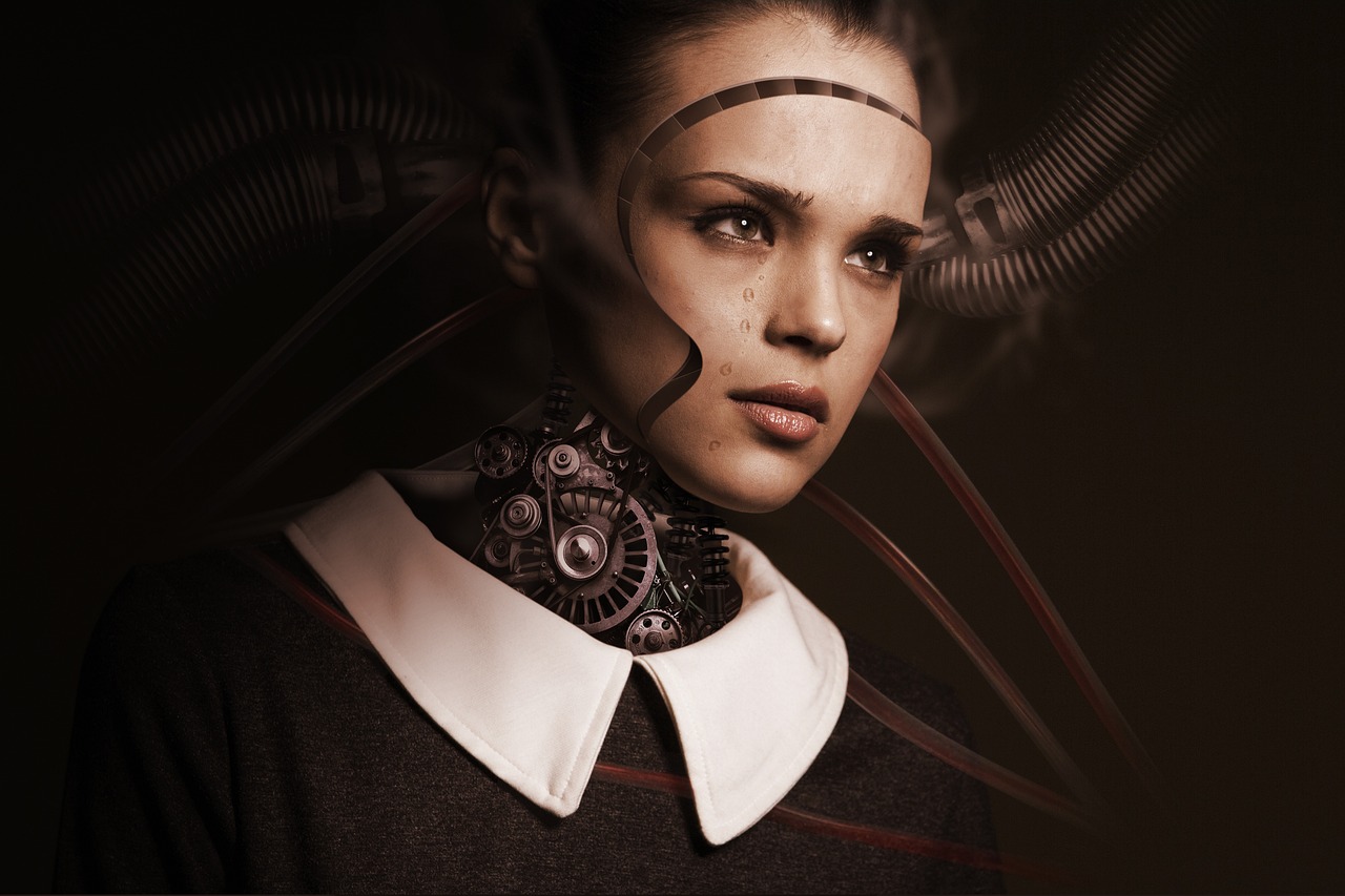 a close up of a woman with a clock on her neck, trending on cg society, digital art, portrait of a robot, advertising photo, concentrated look, bio - mechanical intelligences