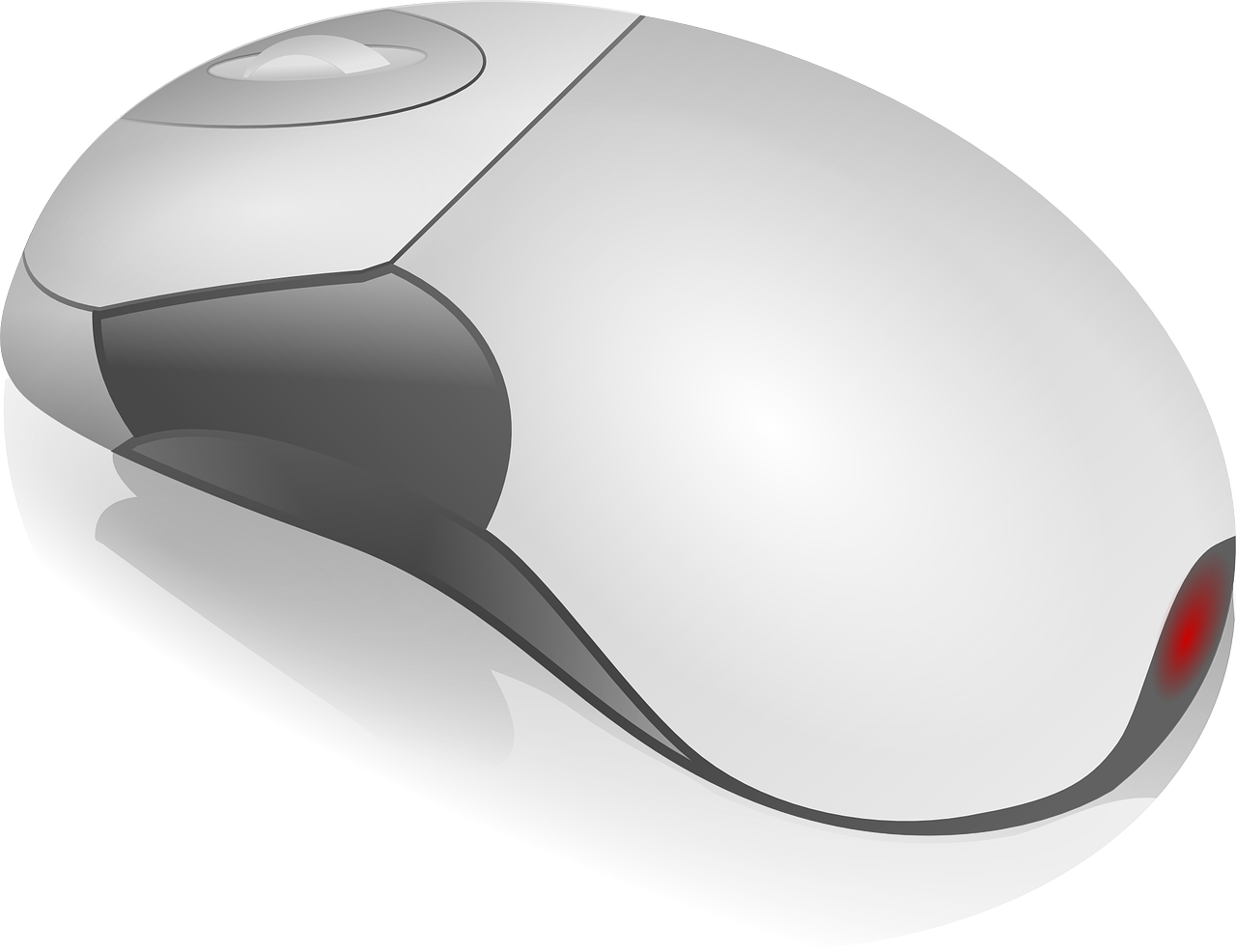 a computer mouse sitting on top of a white surface, a computer rendering, pixabay, computer art, gradient white to silver, some spherical, scrolling computer mouse, shell
