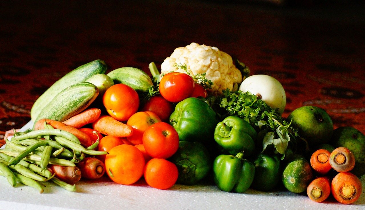 a pile of vegetables sitting on top of a table, a picture, by Kristin Nelson, uncrop, beginner, albuquerque, no cropping