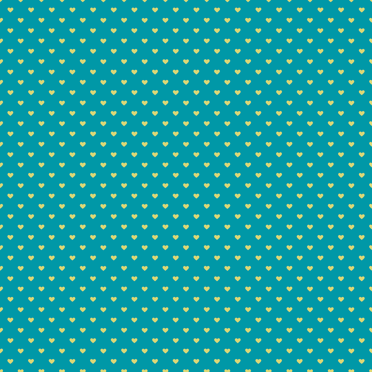 a blue background with small gold hearts, vector art, by Makoto Aida, tumblr, pop art, teal white gold color palette, tileable, 1128x191 resolution, varying dots