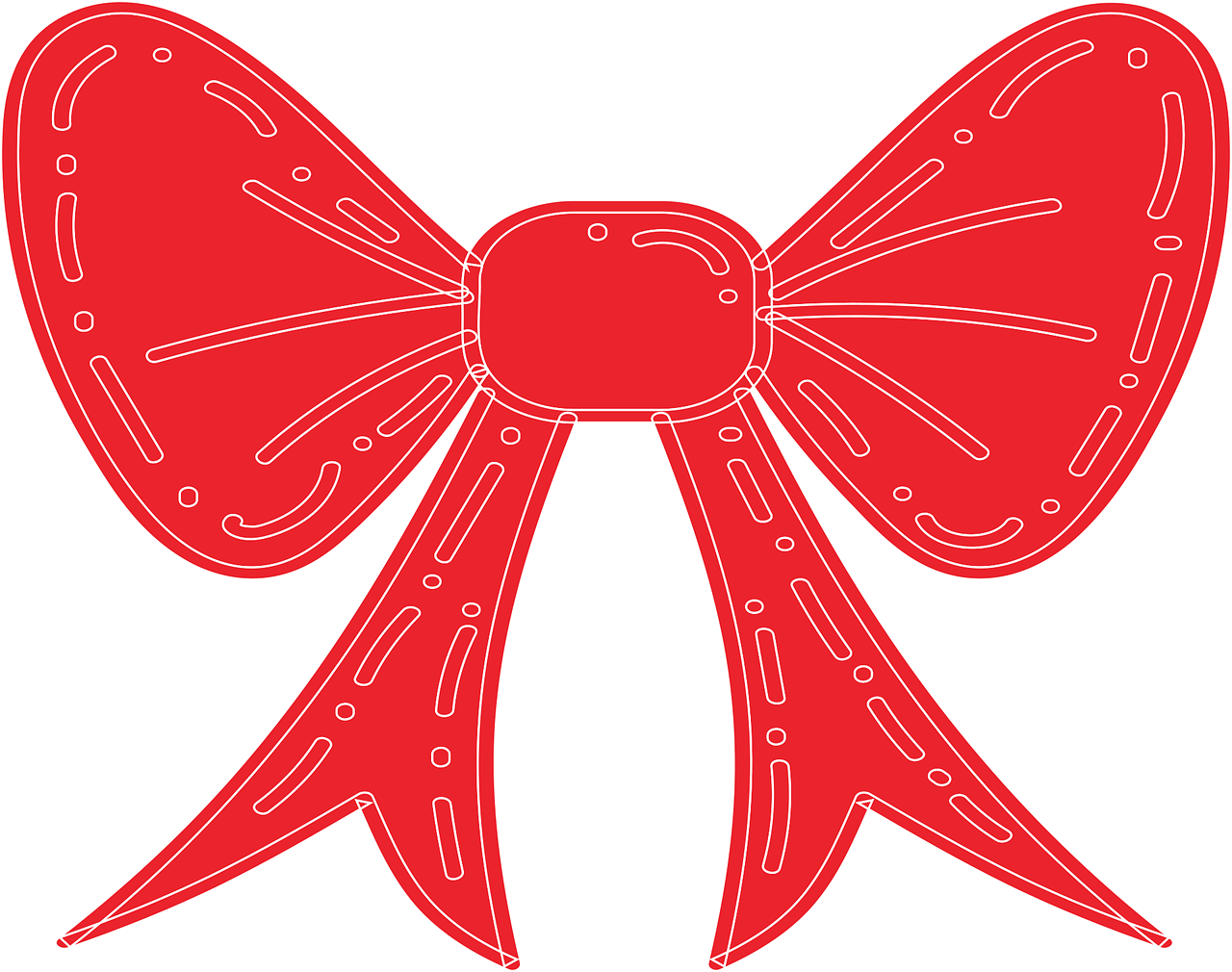 a red bow on a black background, lineart, inspired by Masamitsu Ōta, candy decorations, front facing shot, color red, outlined