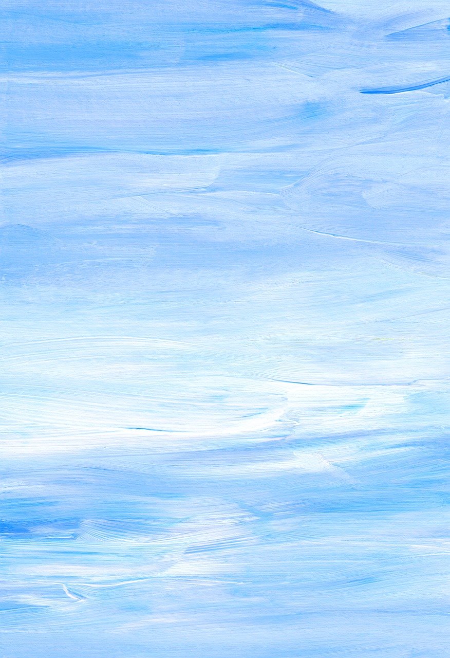 a man riding a snowboard down a snow covered slope, a minimalist painting, by Thomas de Keyser, shutterstock, fine art, soft blue texture, sketch of an ocean in ms paint, background heavenly sky, beautiful juicy brush strokes