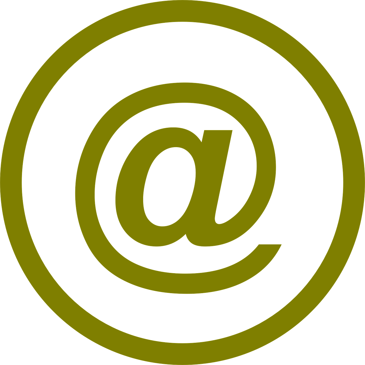 a green at sign in a circle on a black background, pixabay, net art, postage, ham, black. yellow, email