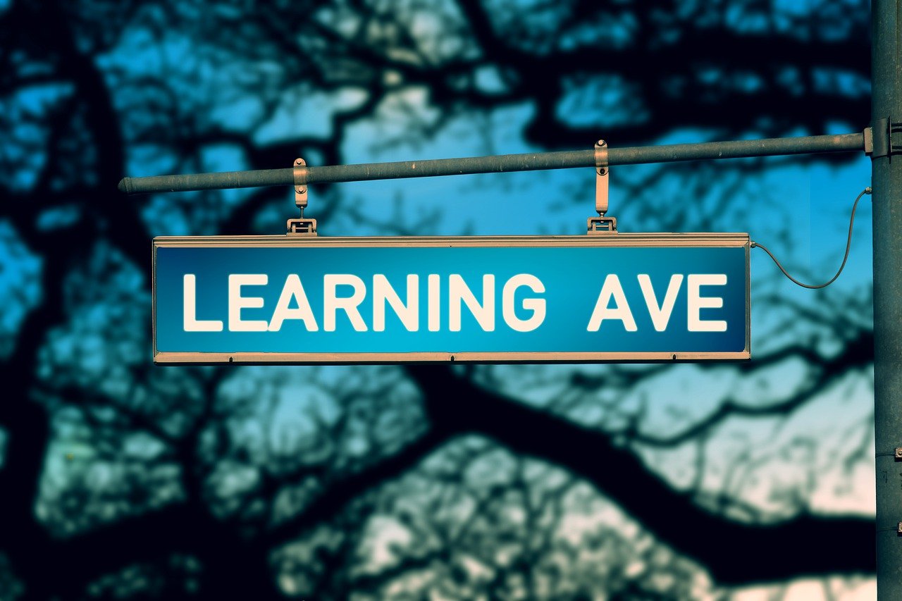 a close up of a street sign with trees in the background, a photo, learning, an illustration, avenue, where a large