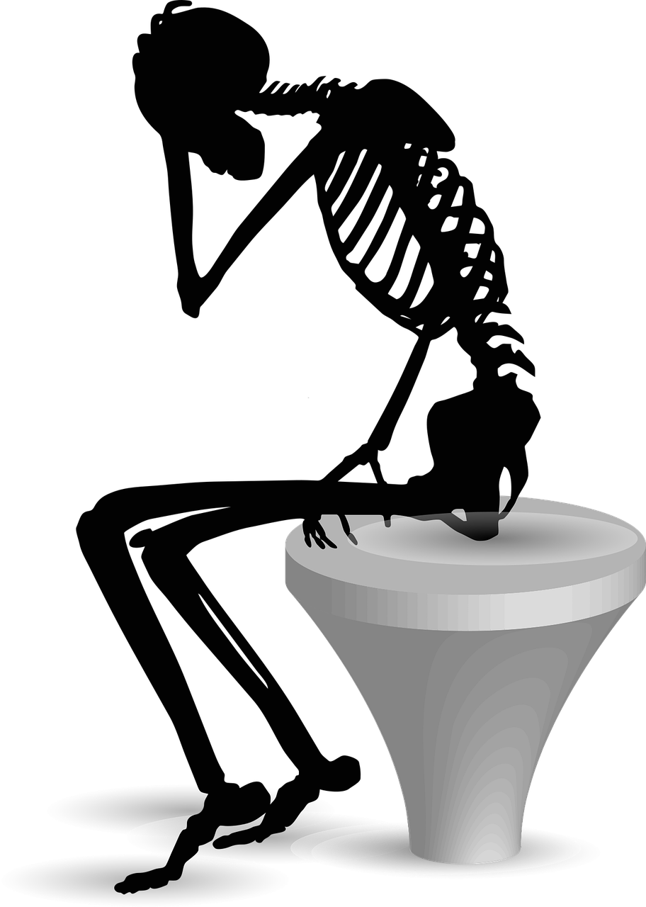 a black bird sitting on top of a white table, a raytraced image, pixabay contest winner, conceptual art, skeleton drummer, sitting alone at a bar, an alien. angled jaw, an upside down urinal
